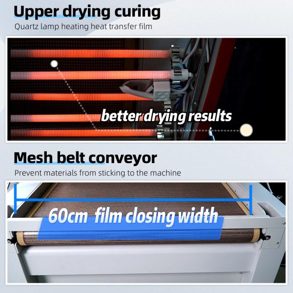 60cm DTF Powder Shaker Equipment Automatic powder recovery PET film heating and drying