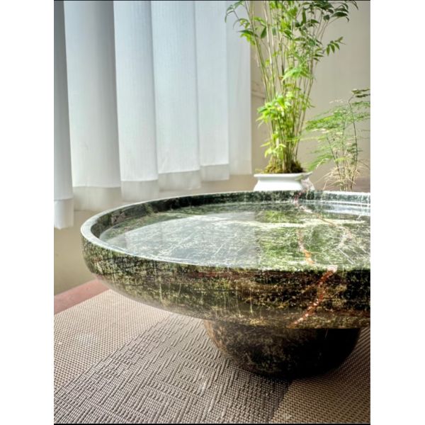 Tarjeta decorativa de mármol redondo verde italiano