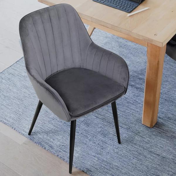 240 Pounds Bearing Metal Bedroom Chair Velvet Dining Room Chairs Anti Wear