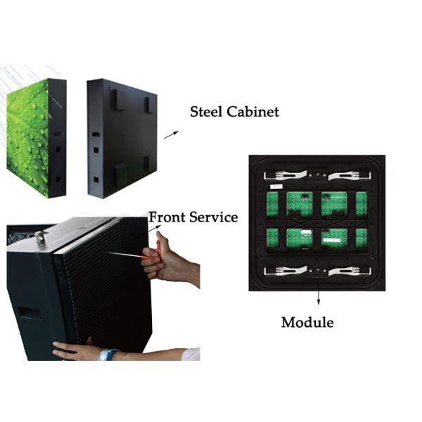 Robust Outdoor Fixed LED Display Billboard Panel 6500 Nits With Front Service