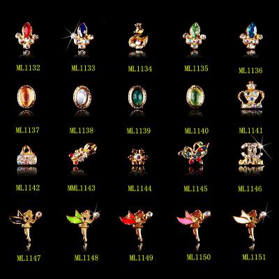 Hot NEW Wholesale Alloy Jewelry 3D Nail Art Jewelry Nail rhinestones Sticker Supplier Number ML1132-1151