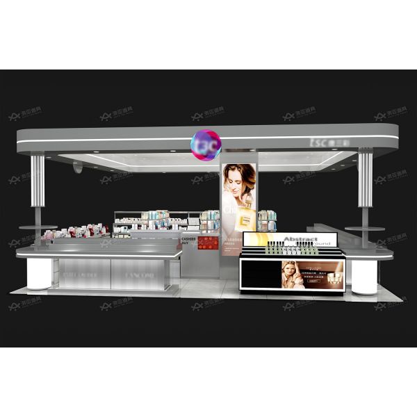 BKC030 Branded cosmetic shop layout beauty bar kiosk for decoration perfume shop furniture