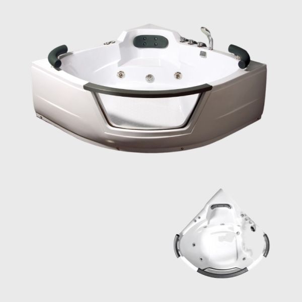2 People Freestanding Whirlpool Tub Corner Jetted Bathtub Anti Resistant ODM