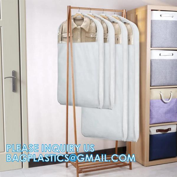 Gusseted Travel Garment Bag with Accessories Zipper Pocket Breathable Suit Garment Cover for Shirts Dresses Coats