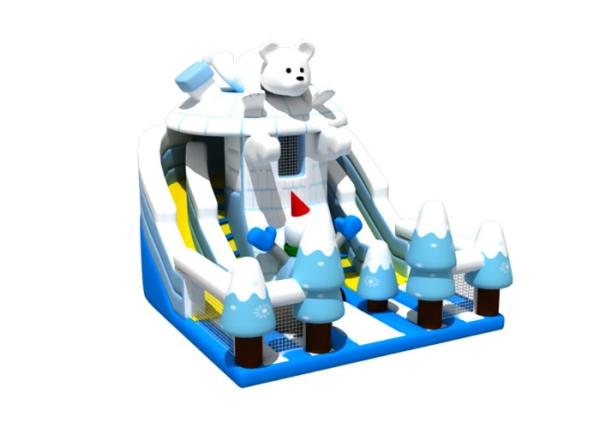 Toboggan gonflable commercial sur le thème des animaux de glace et de neige 8x8x5.7m