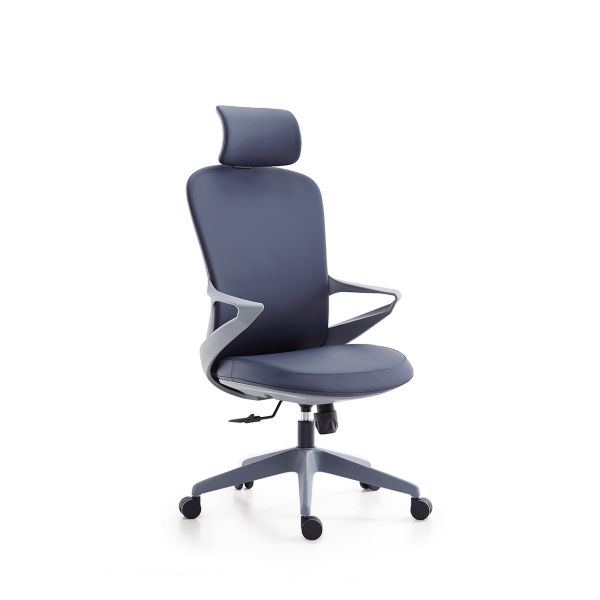 Middle Back Leather Office Swivel Chair Executive With Headrest