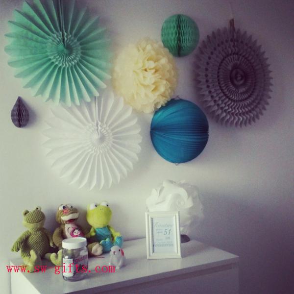 Party Wedding Decoration Paper Craft Tissue Paper Honeycomb Balls Pom Pom Flower Ball