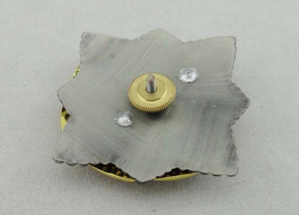 Screw Souvenir Badges Army / Car / Awards With Antique Silver Plating
