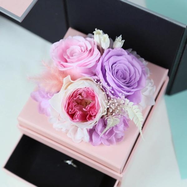Eternal flower jewelry box for teachers' day gifts real preserved flower box drawer boxes  Valentine's Day gift