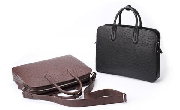 Ostrich Leather Laptop Bag