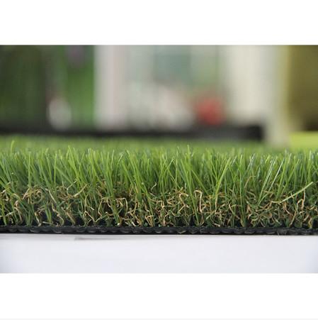 ISO14001 Field Olive Landscaping Artificial Grass Pile Height 1.75''