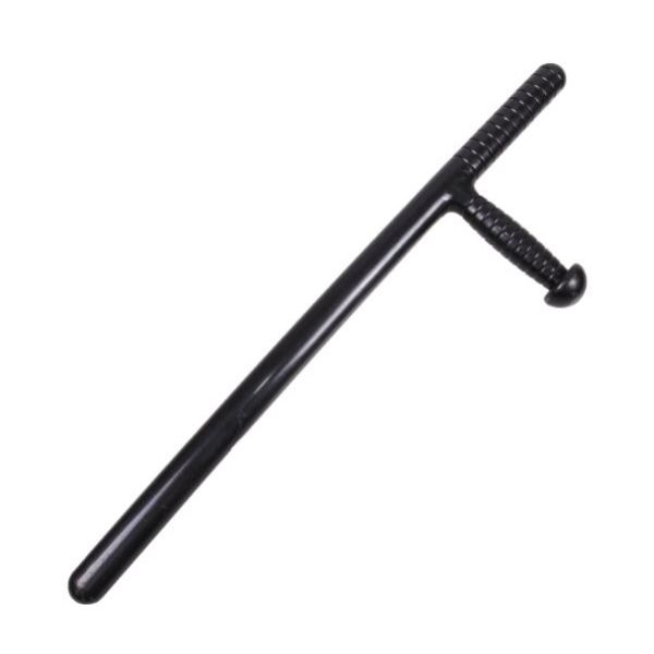 NIj standard Police baton T Type Anti Riot Baton PC ABS Black Color 60cm With Holder