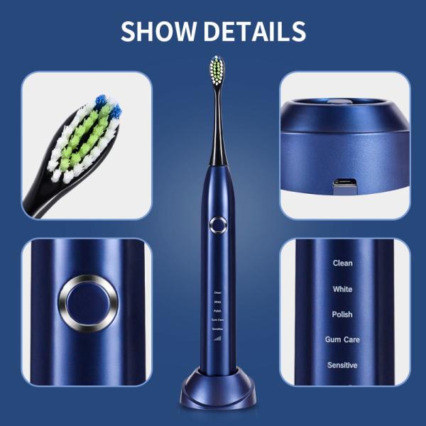 Smart Sonic Travel Electric Toothbrush With 1200mAh Lithium Battery