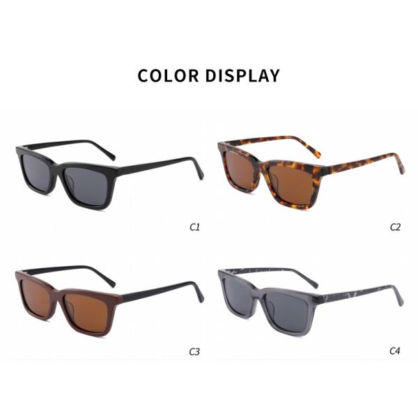 Прямоугольные классические солнечные очки ацетата ежедневно поляризовывали солнечные очки авиатора