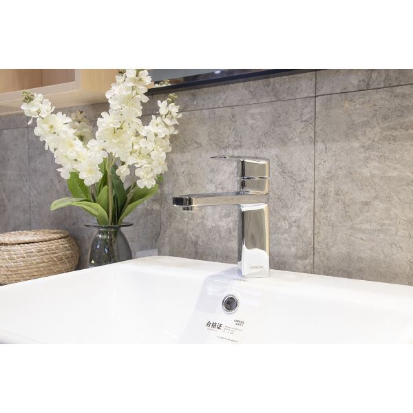 ARROW Modern Brass Polished Single-Hole Deck-Mounted Basin Mixer Faucet with 5-Year Warranty and Ceramic Valve Core
