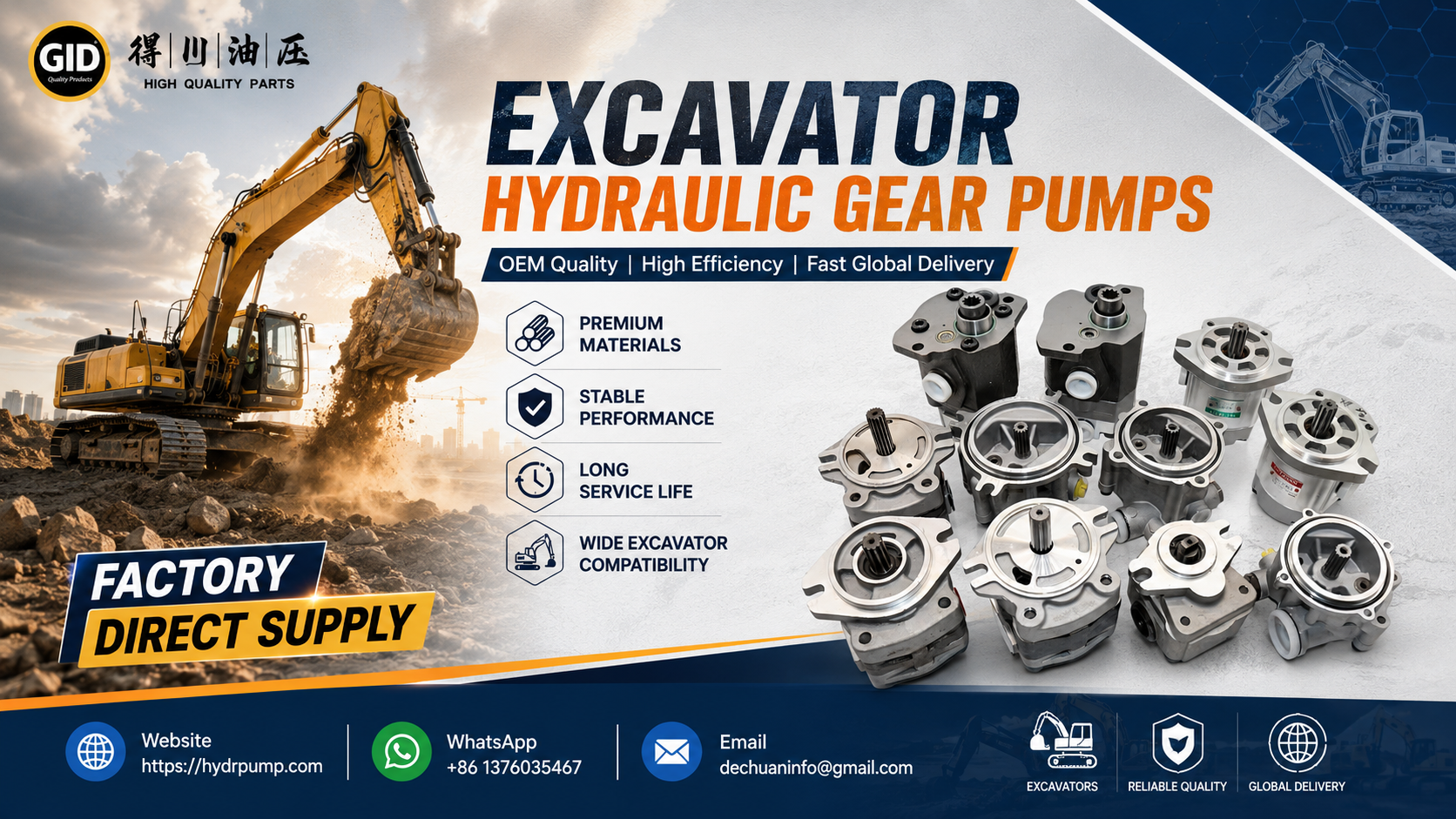 Nachi PVD-2B-40P High-Strength Alloy Steel & Cast Iron Hydraulic Gear Pump with Stable Pressure, High Efficiency, Low Noise