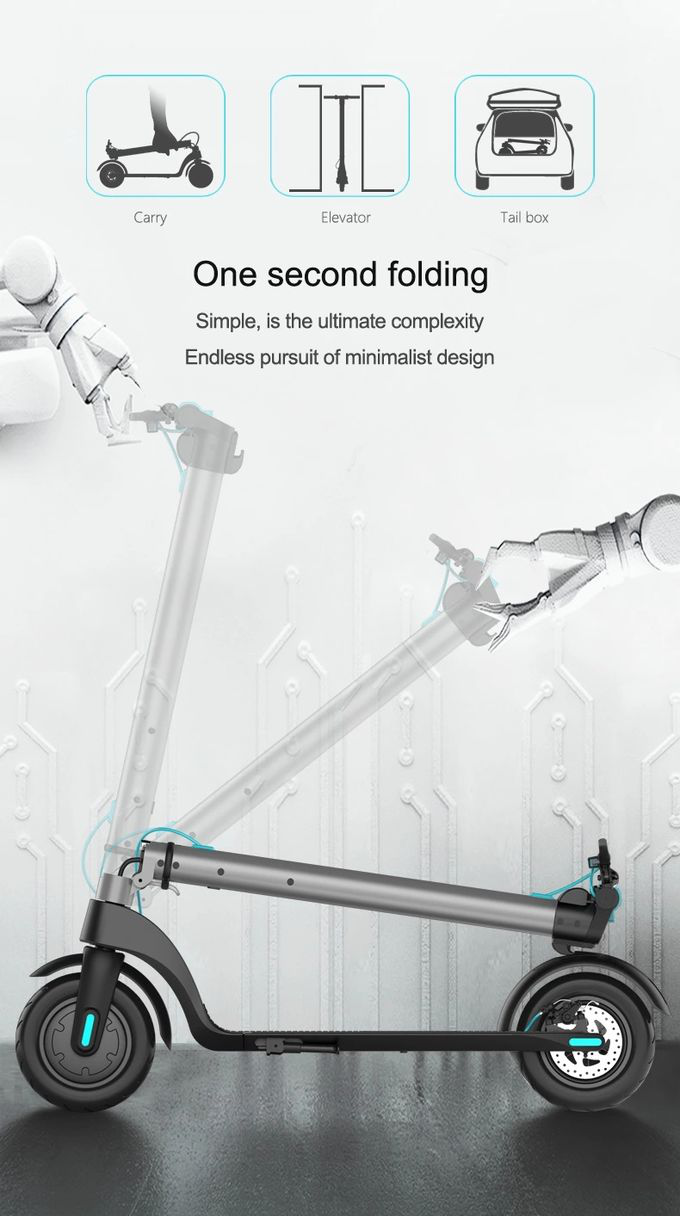 Upgraded Long Range Electric Scooter 8.5 Inch Tire Foldable 350W Motor 25km