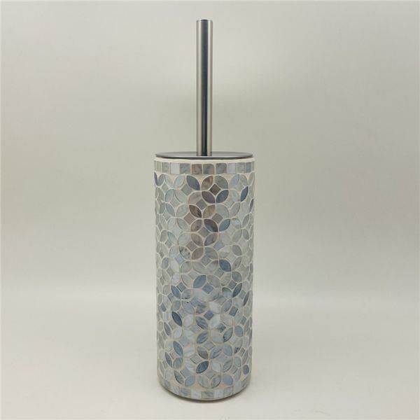 Mosaic Effect Glass Bathroom Accessories Set With Stainless Steel Parts