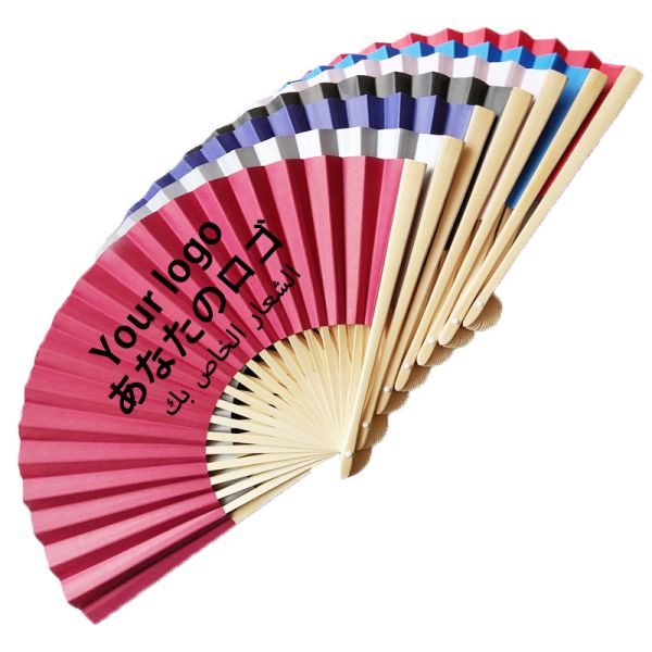 Advertising Custom Brand Promotion  Natural Bone Hand Fan Bamboo Gifts Folding Fan