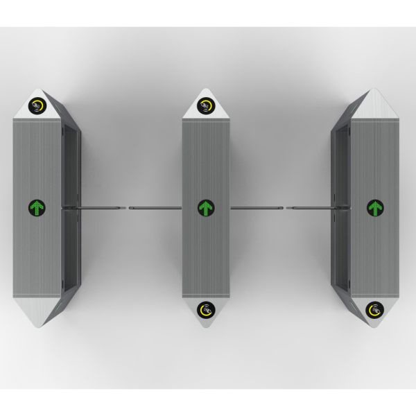 IP54 Protected Swing Turnstile Gate Silver Color Operation with RS485/TCP/IP Interface