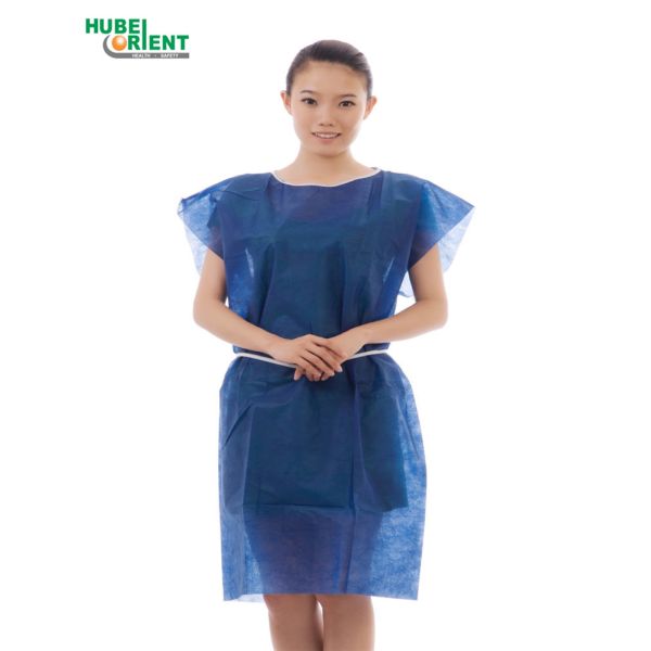 Disposable 45gsm Nonwoven Patient Isolation Gown Without Sleeves