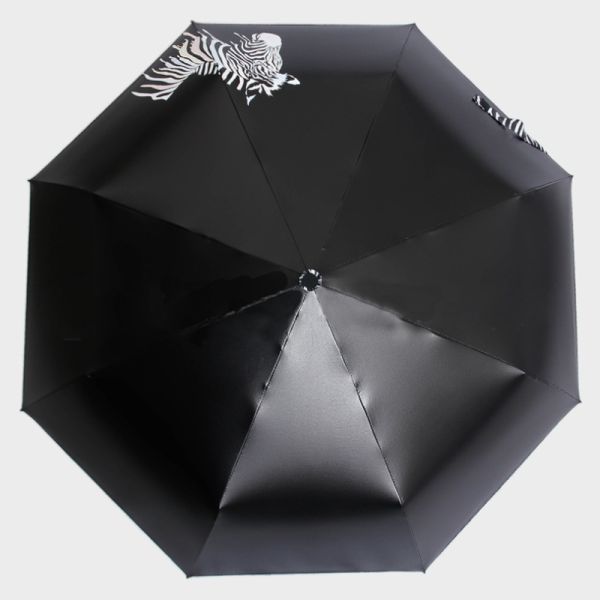 Customized Black Coated Color Changing Umbrella with Steel Ribs and Polyester Fabric