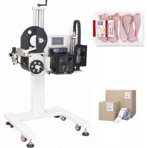 Impressora Machine YM300P da etiqueta da garrafa da zebra ZE500 do aplicador da etiqueta do saco liso do pão de HMI 1phase