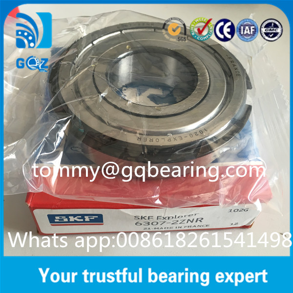 Металлически защищенный SKF 6307-2ZNR глубокорубежный шаровой подшипник со сцепным кольцом