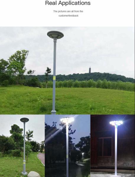 2020 Trending product outdoor round deco solar led garden light 15 watt UFO solar street light