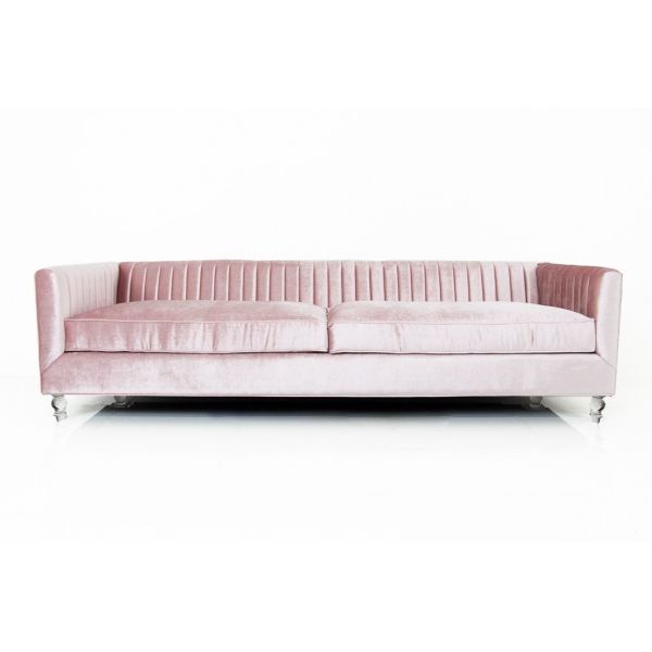 modern solid wood grey velvet fabric upholstery 2 seat sofa tufted design metal leg lounge for wedding event furniture