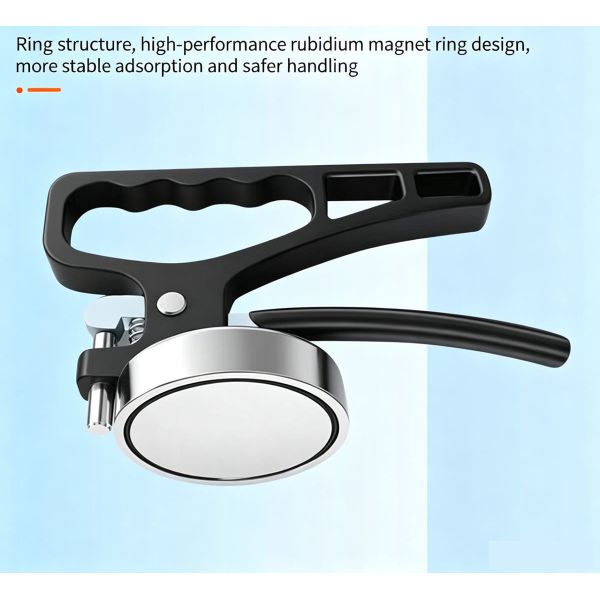 60kg Lifting Capacity Handheld Permanent Magnet Lifter with Ergonomic Handle for Safe and Efficient Steel Plate Retrieval
