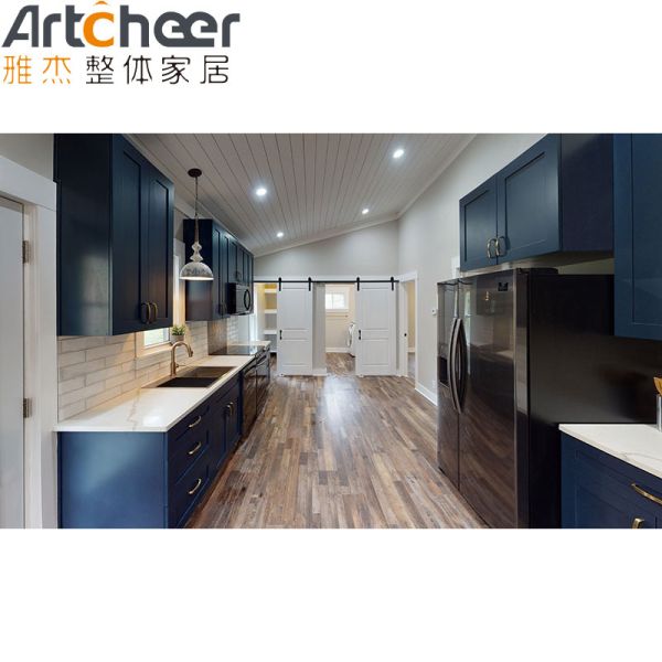 Solid Wood Lacquer Finish Kitchen Cabinet Ready to Assemble for Modern Modular Kitchen