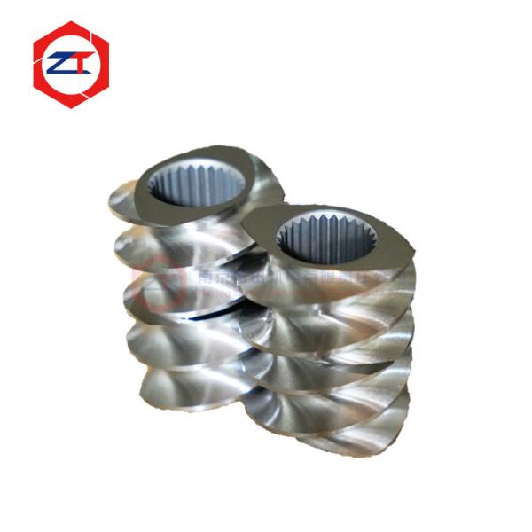 High Wear Alloy Steel Twin Screw Extruder Threaded Elements 45mm Dia L/D 40-48 500°C Heat-Resistant For PVC / PC Granulation