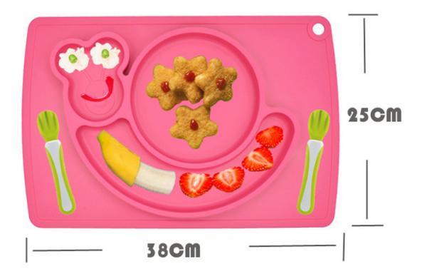 Non Slip Heat Resistant Custom Silicone Molds Baby Kids Suction Table Food Tray