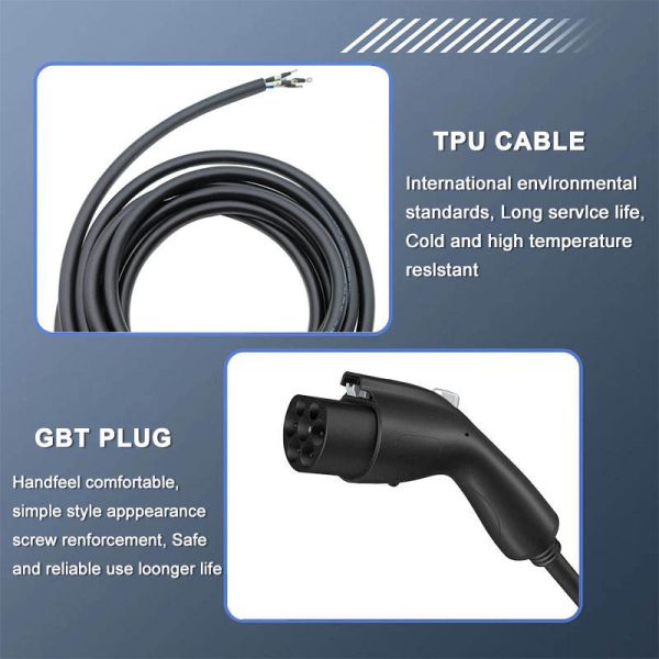 Portable AC EV Charging Cable Gun Plug GBT Car EV Charger Cable 7 KW 32A