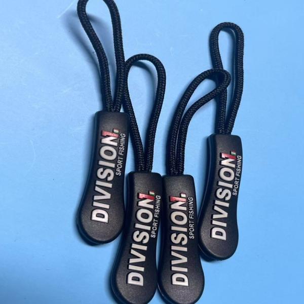 Black Plastic Hanging Rubber Nylon Zipper Puller Strings OEM