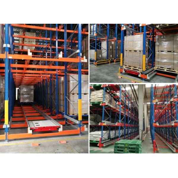 Two Way Radio Shuttle Racking Pallet Runner Rack System Room Temperature Warehouse