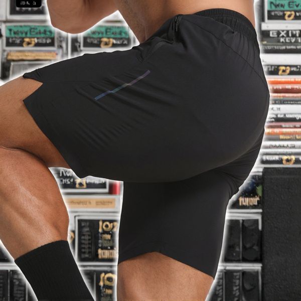 Men's High Quality Fitness Running Shorts Breathable Quick-Drying Material Knee Length Summer Back Pocket Pocket Plain Design