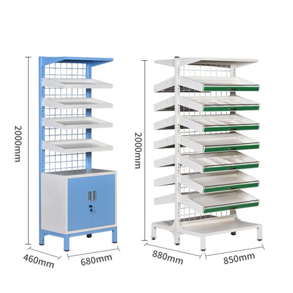 Double Sided Pharmacy Medicine Display Cabinet Clinic Multi Layer