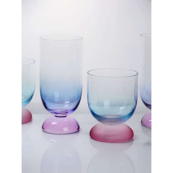 Handblown Crystal Wine Glass Goblet with Two-color Gradient Frosted Base and 300ml Capacity for Wine Cocktail and Home Decor