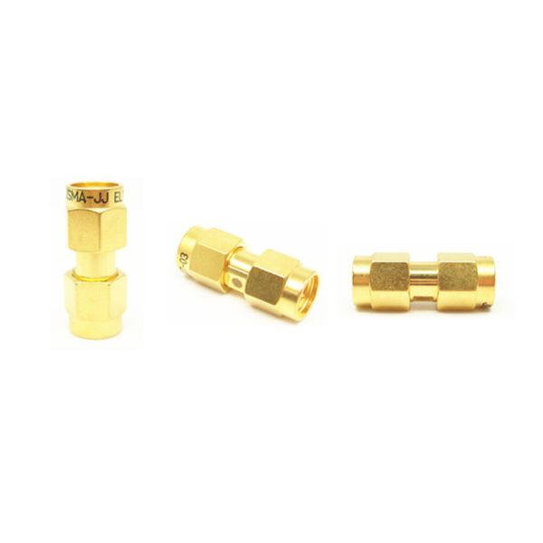 50 Ohm Brass RF Adapter SMA Straight Male to Male Coaxial Connector