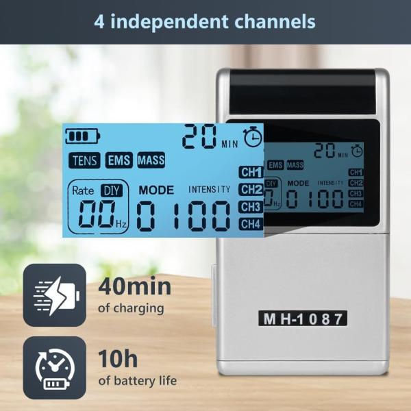Physical Therapy Tens Unit 4 Channels EMS TENS Unit Digital Therapy Massage Machine