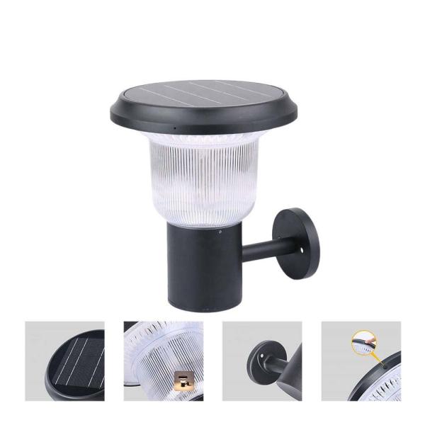 Lumière murale solaire à LED moderne Éclairage architectural Lumière murale solaire extérieure haute efficacité 5V/4.5W