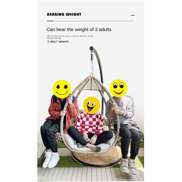 Wholesale Popular Wicker Patio Outdoor Metal Rattan Basket Egg Hanging Chair