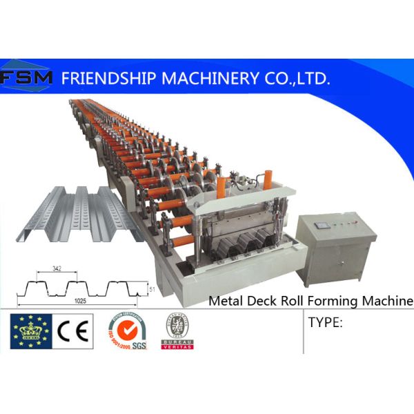 828/1000mm Metal Deck Roll Forming Machine With 10T Hydraulic Decoiler Motor 15KW 3 Phase 50Hz