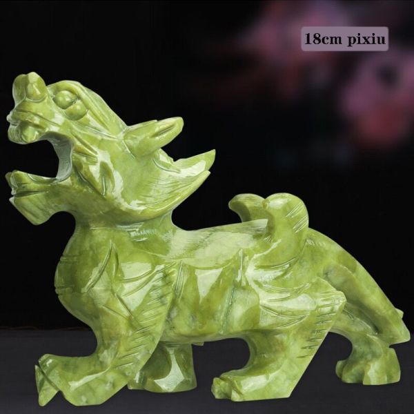 Regional Feature Pair Of Natural Jade Pixiu Home Office Feng Shui Jade Carving Crafts Jade Ornaments Feng Shui Pixiu
