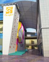 Parede alta da escalada da segurança do parque da aventura com tamanho grande da garantia de 1 ano