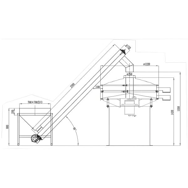 manguera de PE especializada para el transporte de polvo en la industria alimentaria - transportador de alimentación de tornillo inclinado