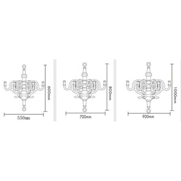 White Chandelier Postmodern indoor lighting candle chandelier Paper Chandelier L Patchwork（WH-MI-109)