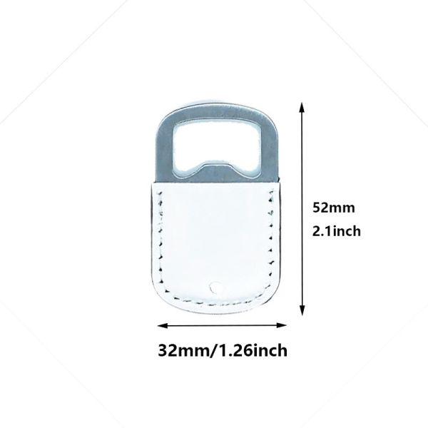 Eco-Friendly Double-Sided Stainless Steel PU Leather Bottle Opener Sublimation Blanks